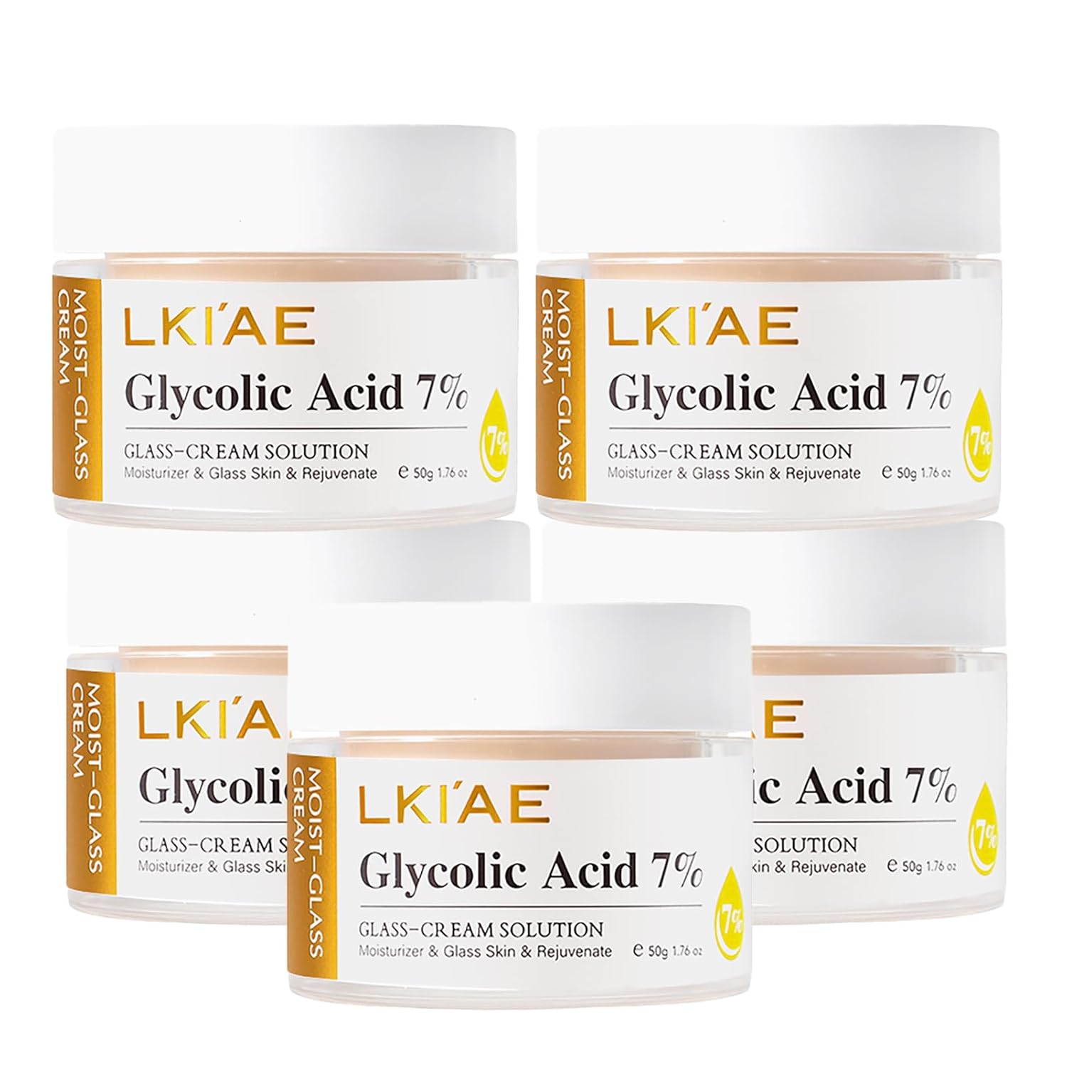 Glycolic Acid 7%  Hydrating Exfoliating Beauty Face Cream for Glass Like Glowing Skin