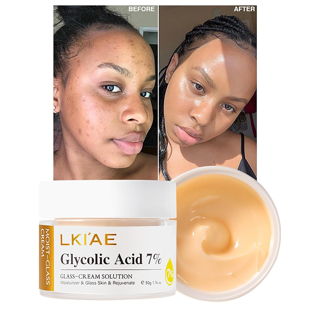 Glycolic Acid 7%  Hydrating Exfoliating Beauty Face Cream for Glass Like Glowing Skin