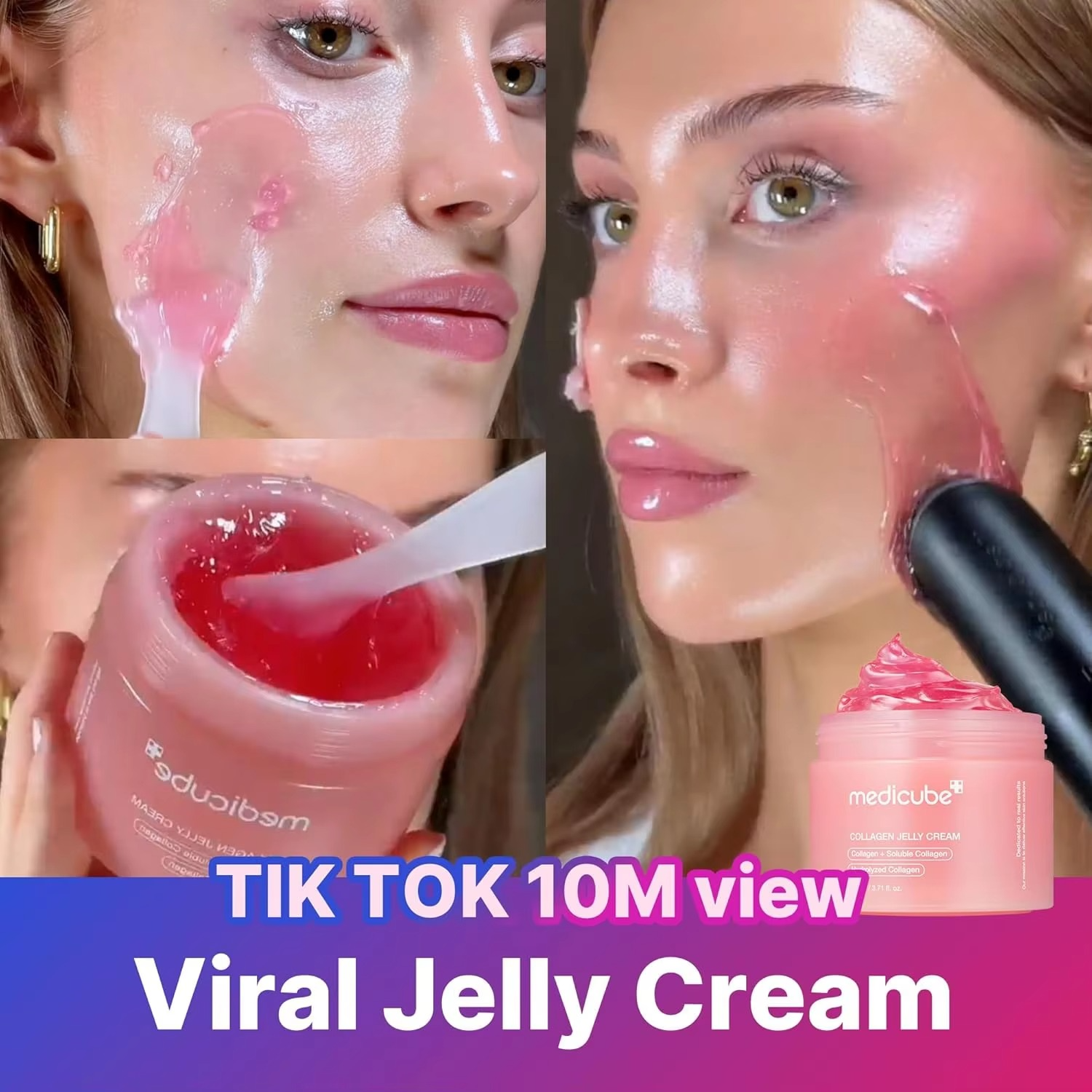 Medicube Collagen Jelly Cream Niacinamide Strengthens Skin's Barrier Moisturizes and Glows