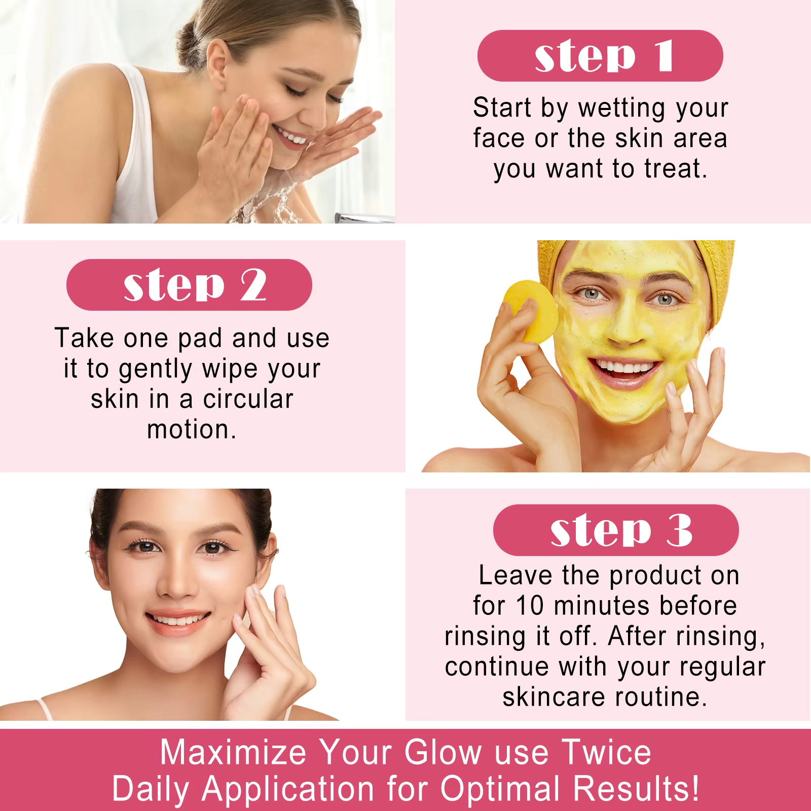 40pc Aliver  Kojic Acid Turmeric Natural Skin Brightening Cleansing Pads