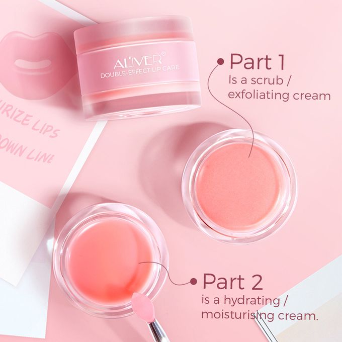 Aliver Double effect lip treatment lip scrub and lip balm