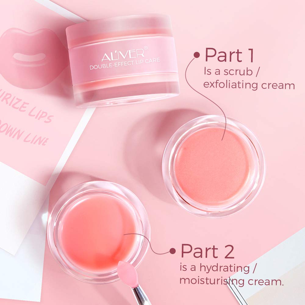 Aliver Double effect lip treatment lip scrub and lip balm